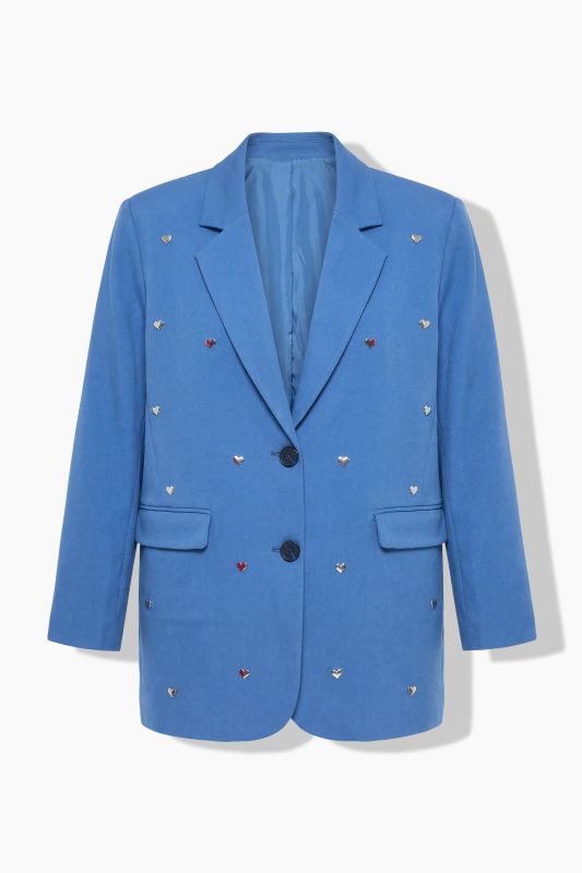 Heart Studded Oversized Blazer