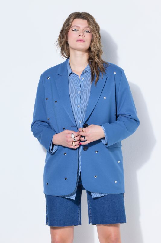 Heart Studded Oversized Blazer