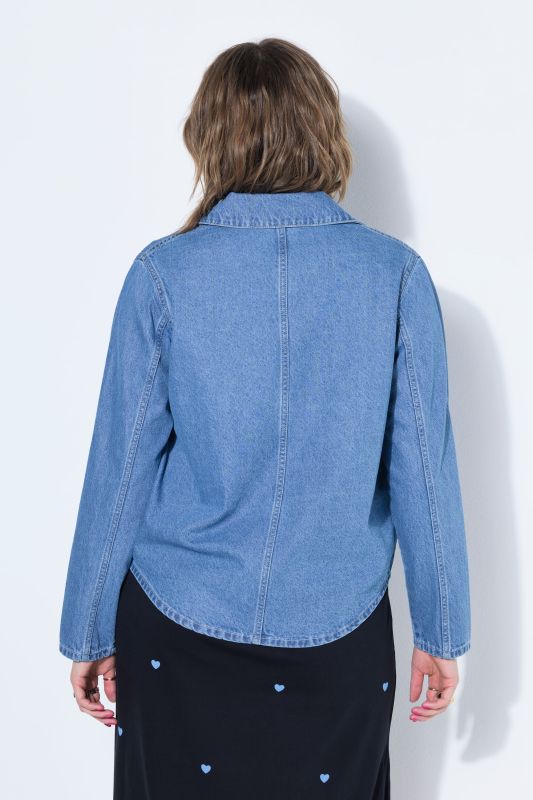 Ribbon Tie Long Sleeve Denim Jacket