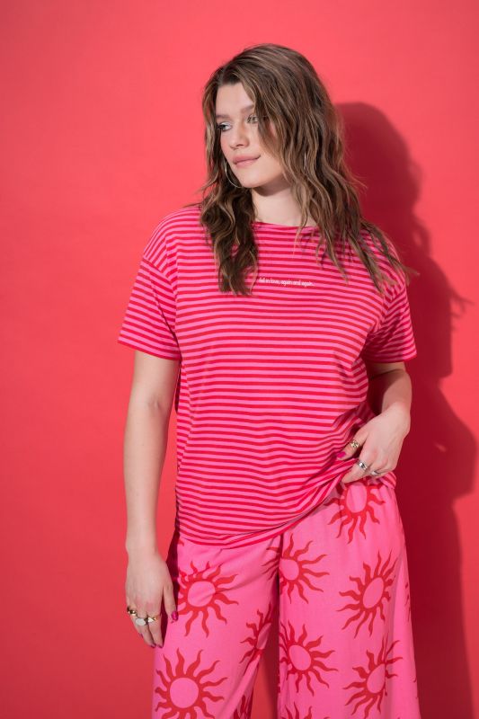 A New Era Striped Graphic Tee