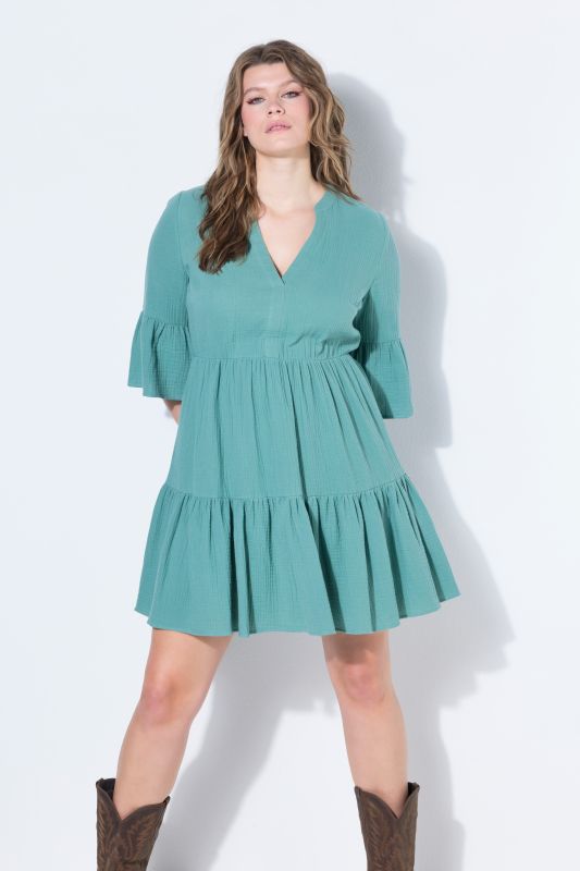 Short Muslin Ruffle Dress