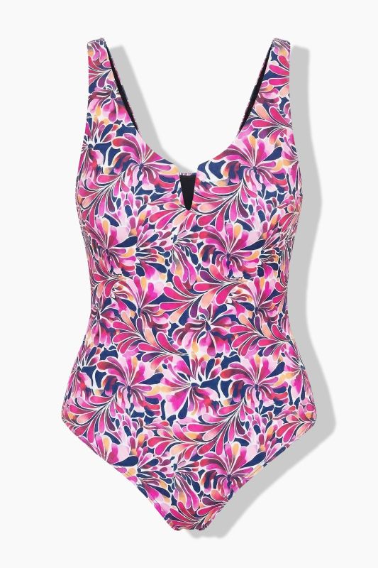 Groovy Flower Print One Piece Swimsuit