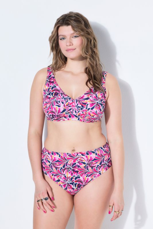 Groovy Flower Print Bikini Top