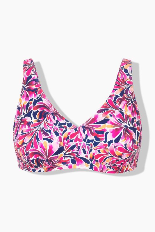 Groovy Flower Print Bikini Top