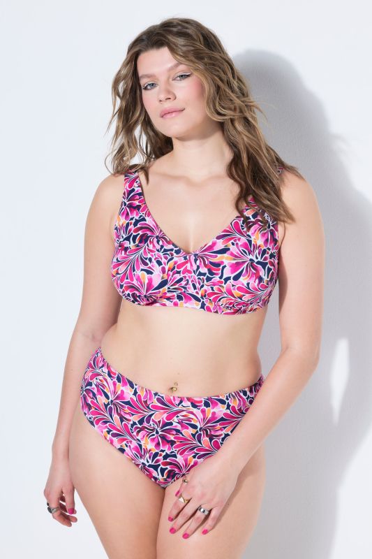 Groovy Flower Print Bikini Top