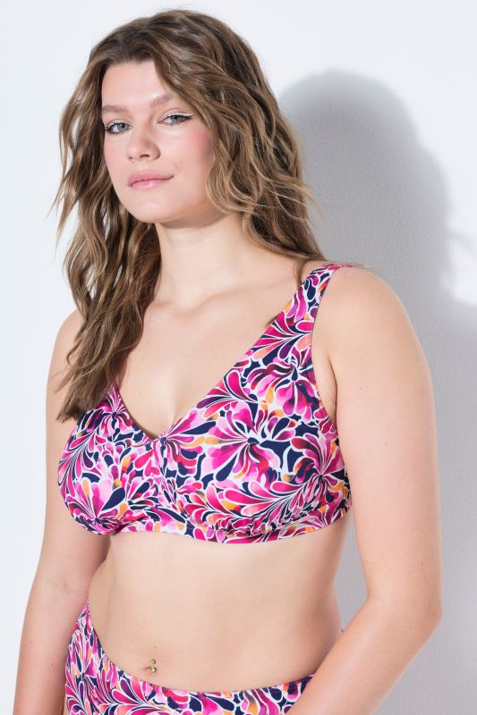 Groovy Flower Print Bikini Top