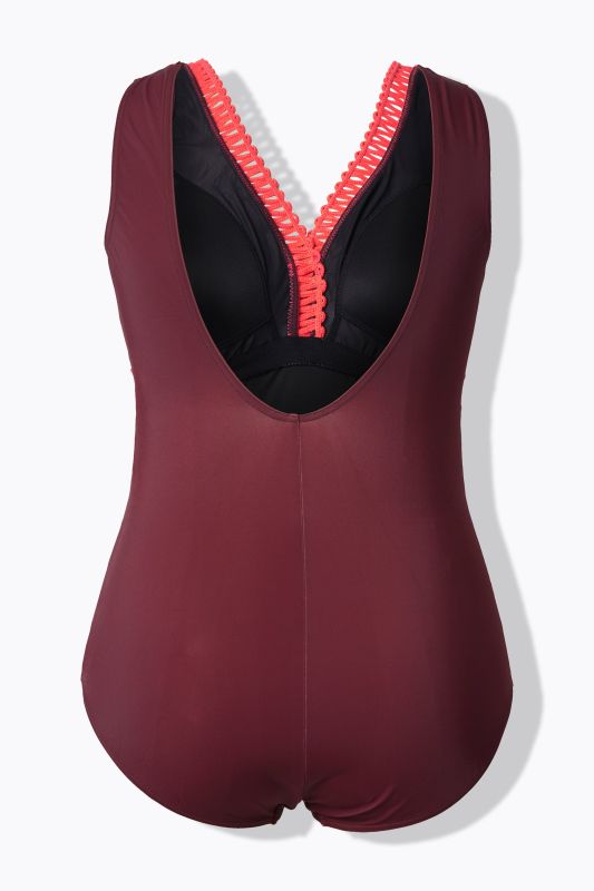 Ribbon Trim One Piece Swimsuit