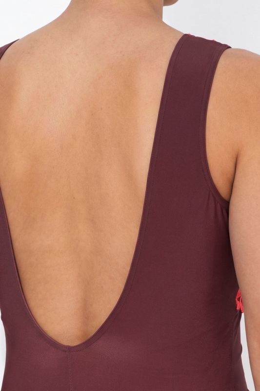 Ribbon Trim One Piece Swimsuit