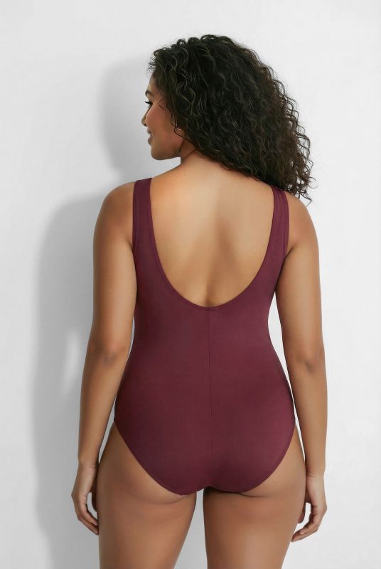 Ribbon Trim One Piece Swimsuit