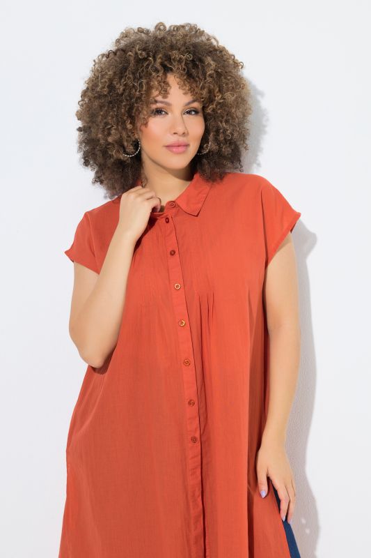 Cap Sleeve Button Down Shirt Dress