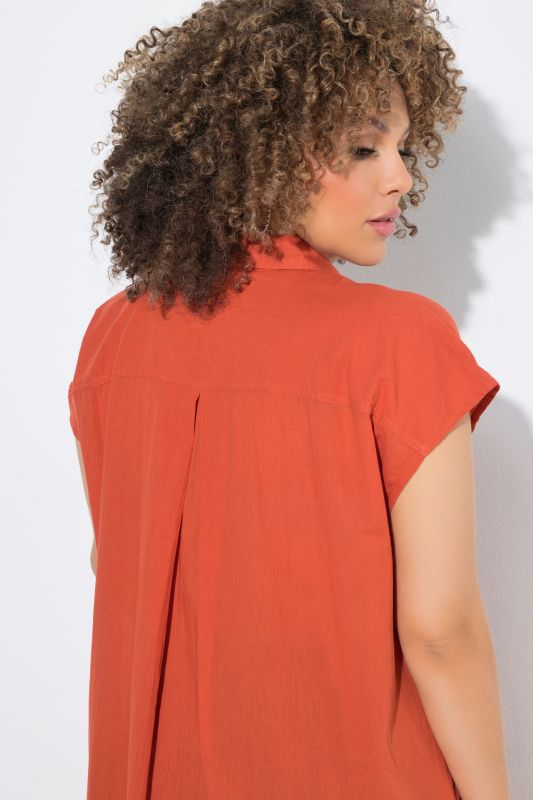Cap Sleeve Button Down Shirt Dress