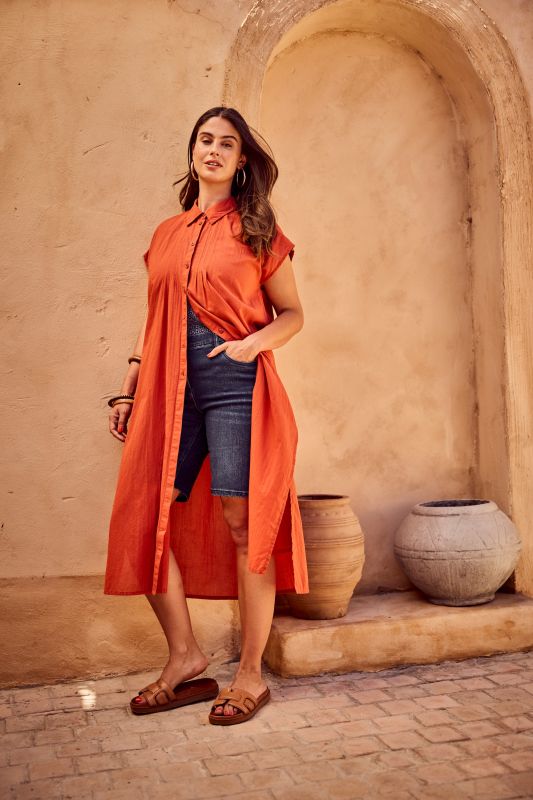 Cap Sleeve Button Down Shirt Dress