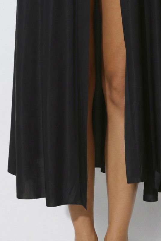 Sheer Elastic Waist Maxi Skirt