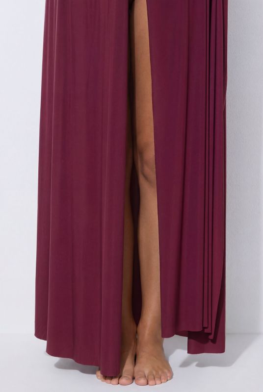 Sheer Elastic Waist Maxi Skirt