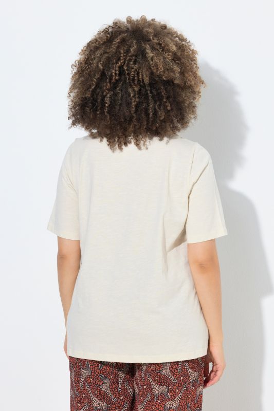 Metallic Embroidered Short Sleeve Tee