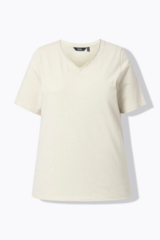 Metallic Embroidered Short Sleeve Tee