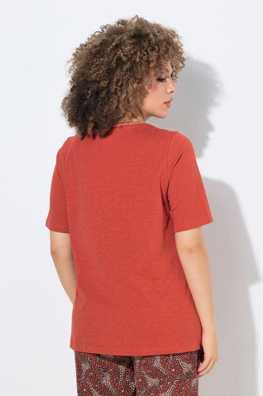 Metallic Embroidered Short Sleeve Tee