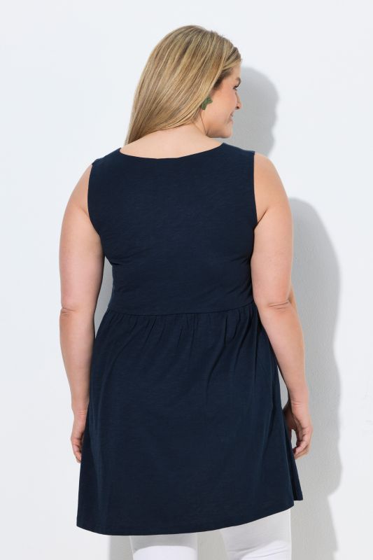 Eco Cotton Empire Waist Sleeveless Knit Tunic
