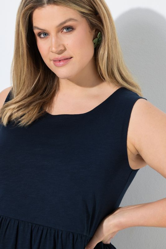 Eco Cotton Empire Waist Sleeveless Knit Tunic