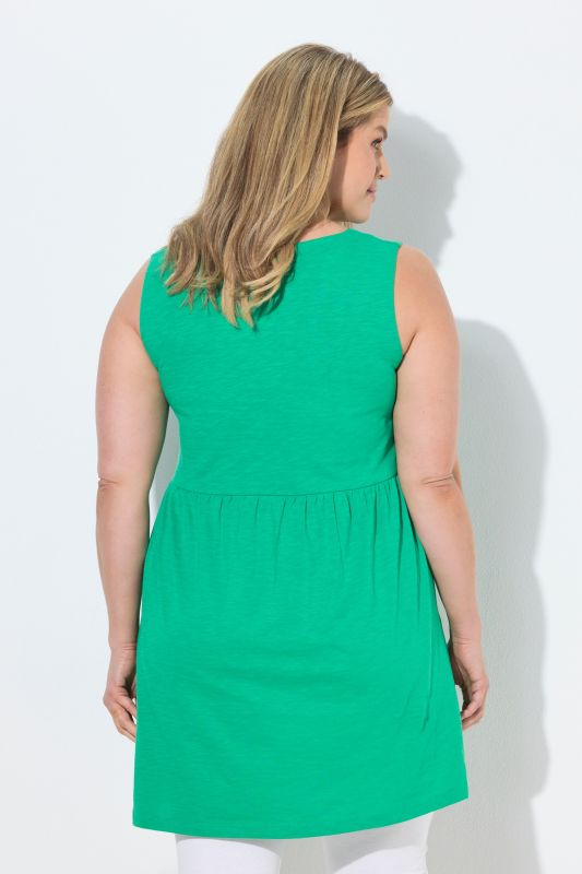 Eco Cotton Empire Waist Sleeveless Knit Tunic