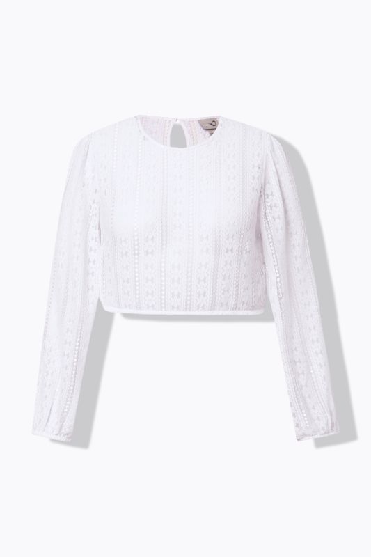 Блуза тип Dirndl с флорална дантела