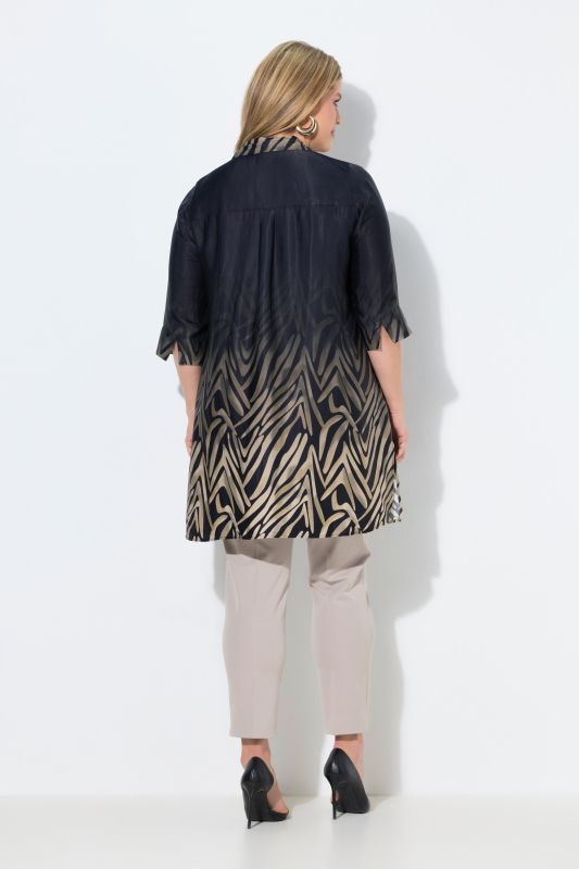 Geometric Print Satin Tunic Dress