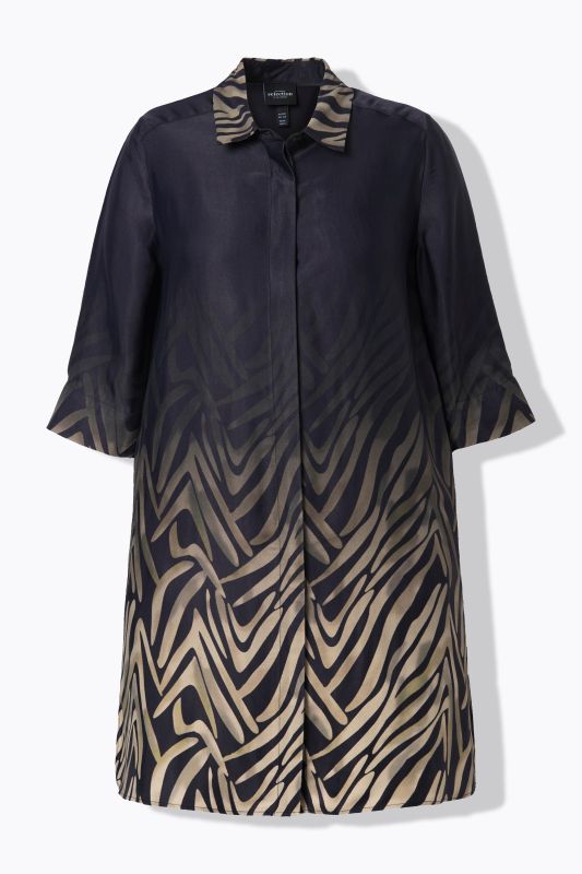 Geometric Print Satin Tunic Dress