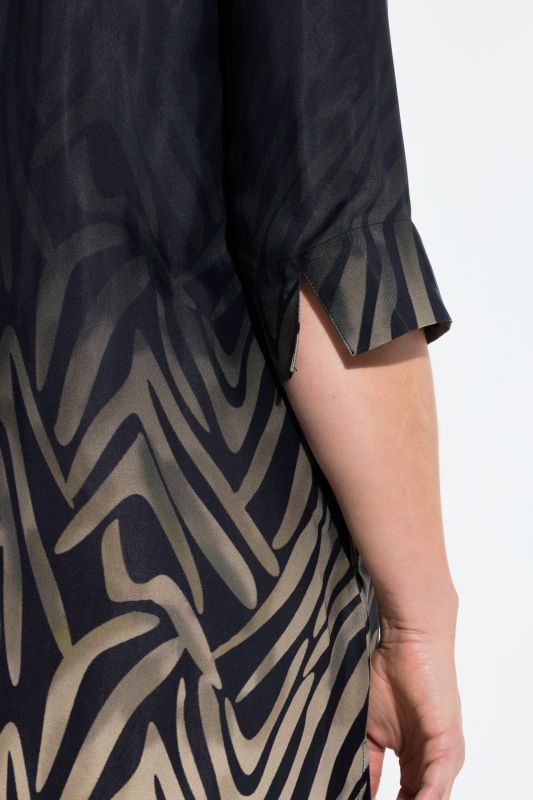 Geometric Print Satin Tunic Dress