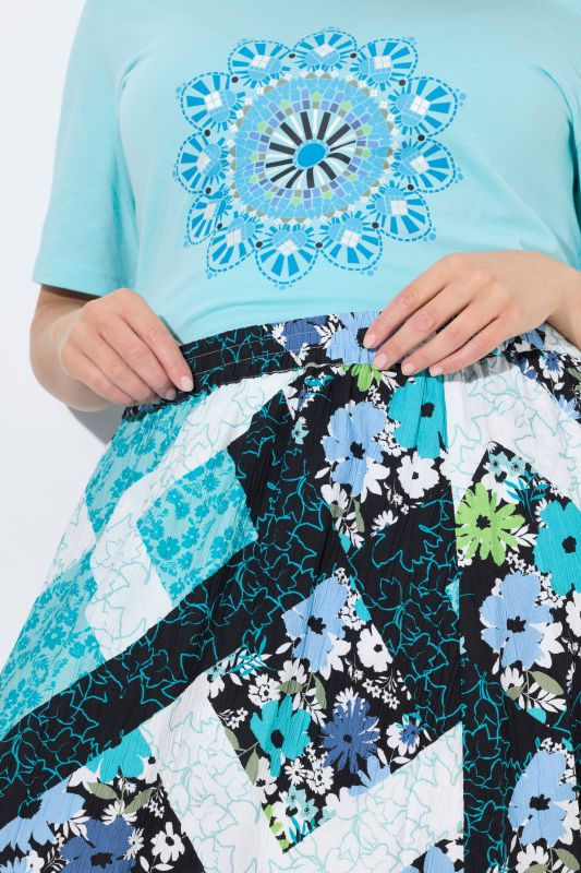 Floral Patchwork Layered Skirt