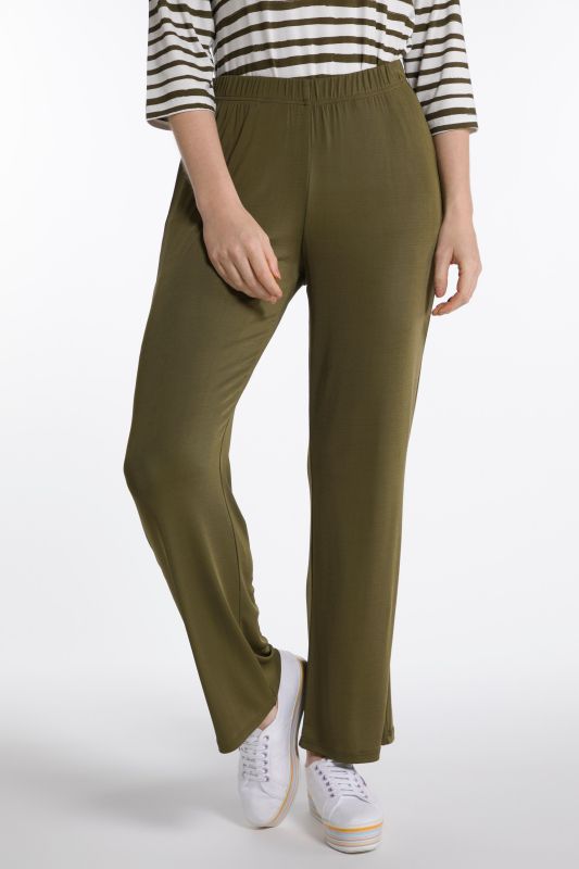 Flared Hem Elastic Waist Slinky Stretch Knit Pants