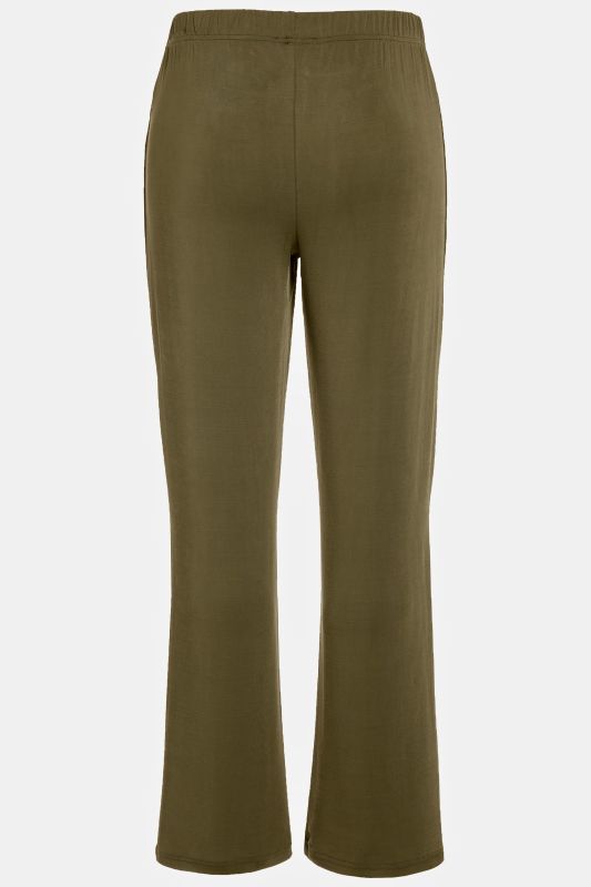 Flared Hem Elastic Waist Slinky Stretch Knit Pants