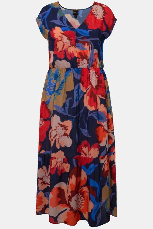 Floral Cap Sleeve Maxi Dress