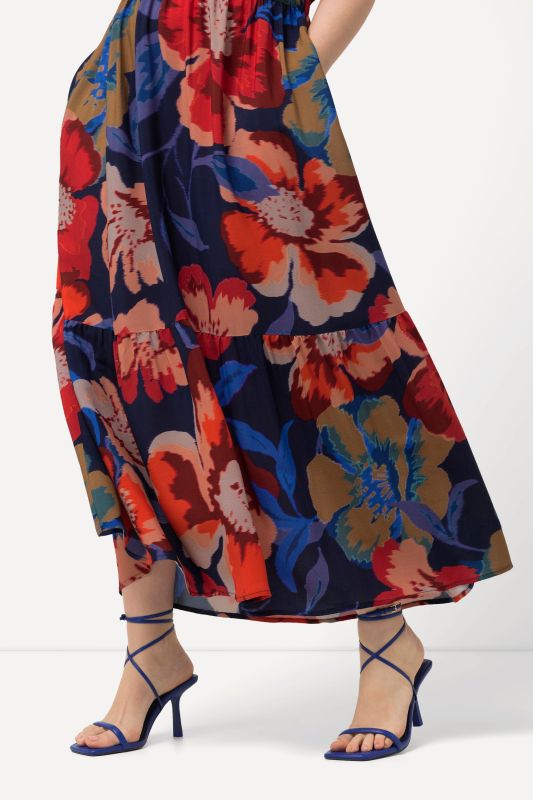 Floral Cap Sleeve Maxi Dress