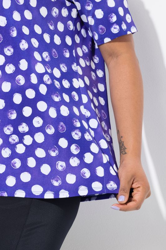 Polka dot Short Sleeve Slinky Top