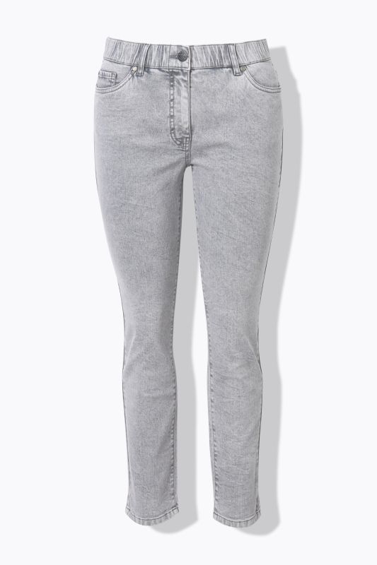 Grey Acid Wash Stretch Fit Jeans