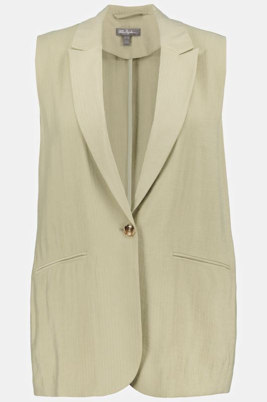 Fine Textured Stripe Button Front Vest