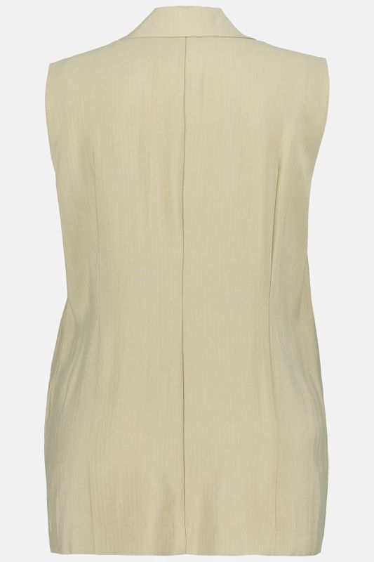 Fine Textured Stripe Button Front Vest