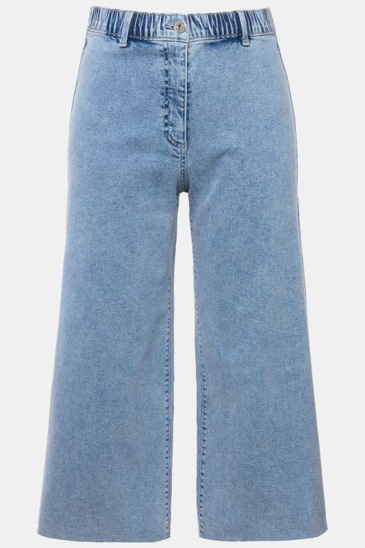 Culotte jeans, wide legs, cutted hem
