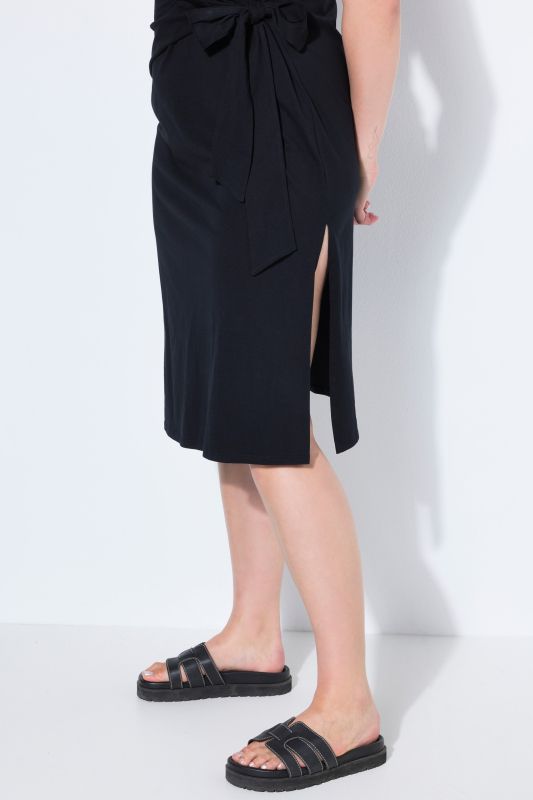 Tie Waist Midi Jersey Dress