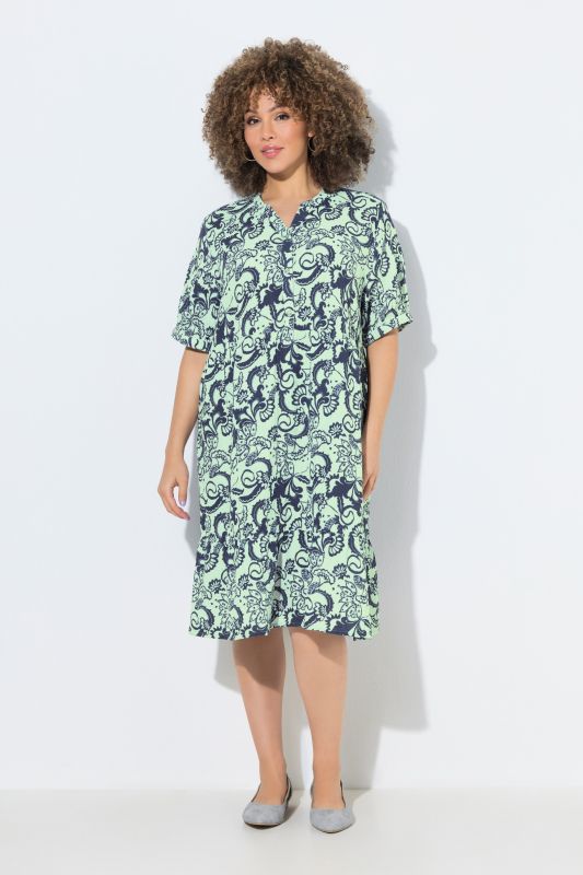 Floral Paisley Short Sleeve Muslin Dress
