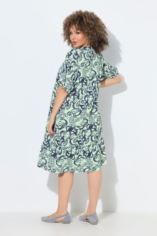 Floral Paisley Short Sleeve Muslin Dress