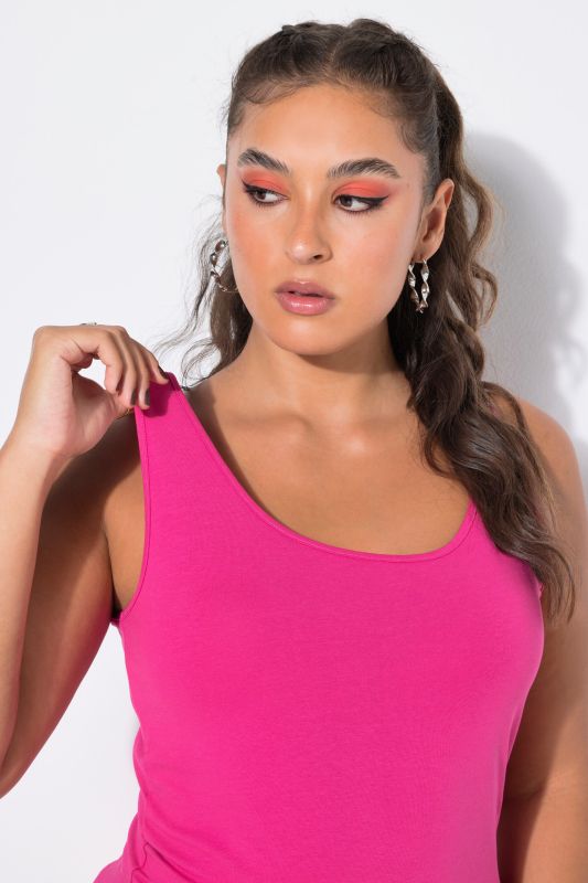 Basic Scoop Neck Cotton Stretch Tank Top