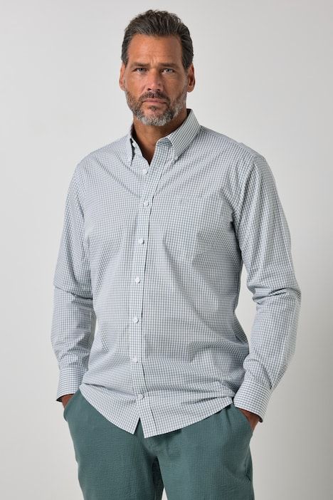Easy Care Button Down Collar Comfort Fit Check Shirt