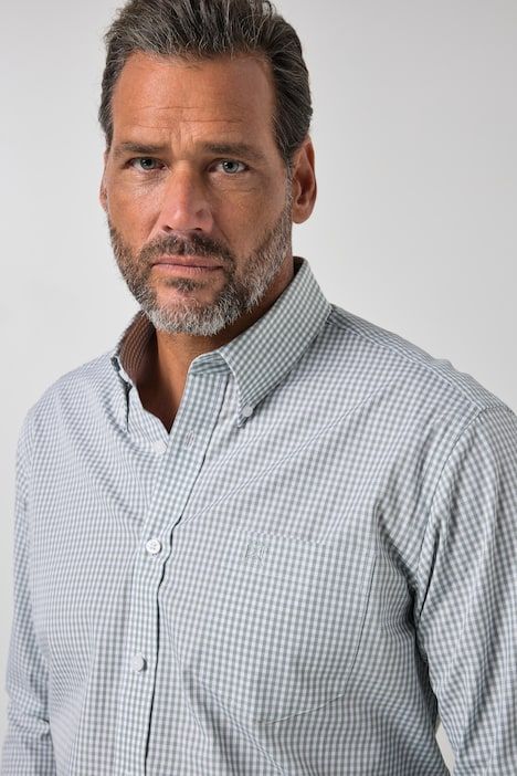 Easy Care Button Down Collar Comfort Fit Check Shirt
