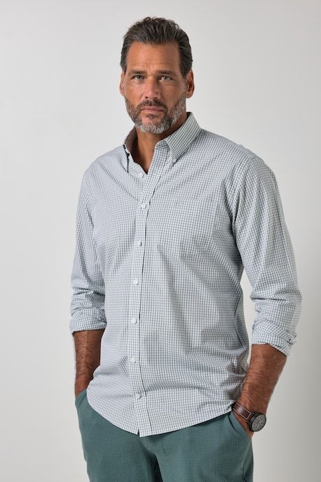 Easy Care Button Down Collar Comfort Fit Check Shirt