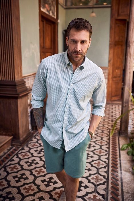 Easy Care Button Down Collar Comfort Fit Check Shirt