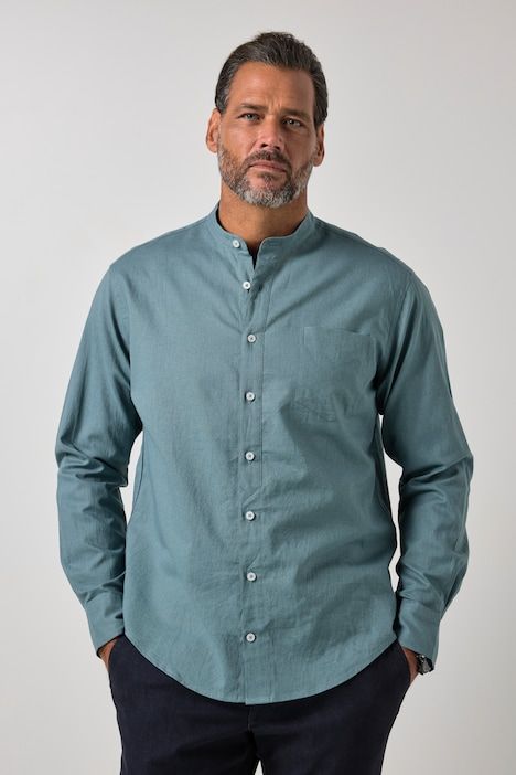 Long Sleeve Linen Blend Shirt