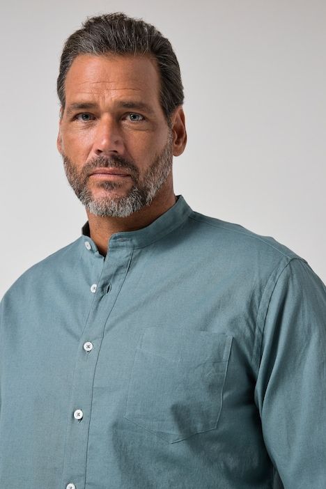 Long Sleeve Linen Blend Shirt