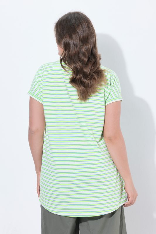 Striped Cap Sleeve Knit Tunic