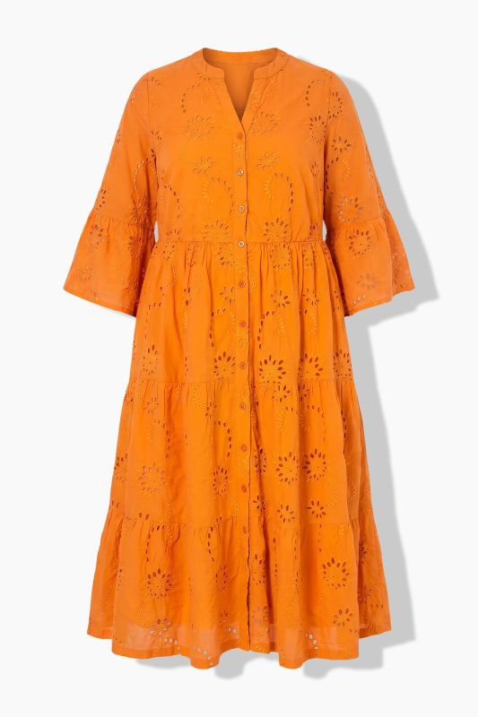 Eyelet Embroidered 3/4 Sleeve Dress
